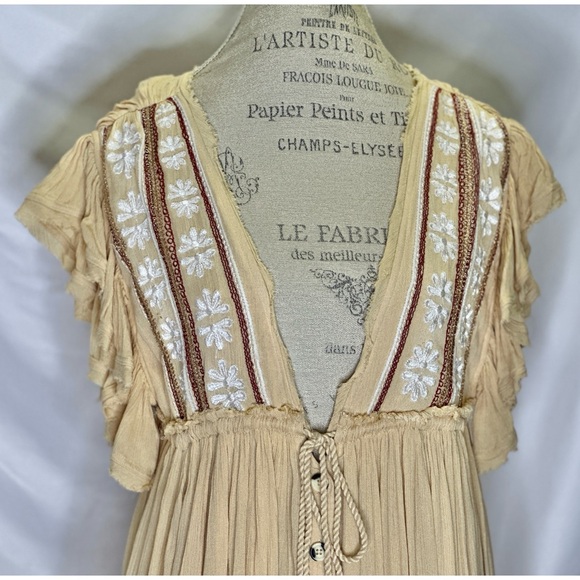 Free People Will Wait For You Midi in Garbanzo Bean Combo Dress XS (Oversize) - Picture 6 of 11